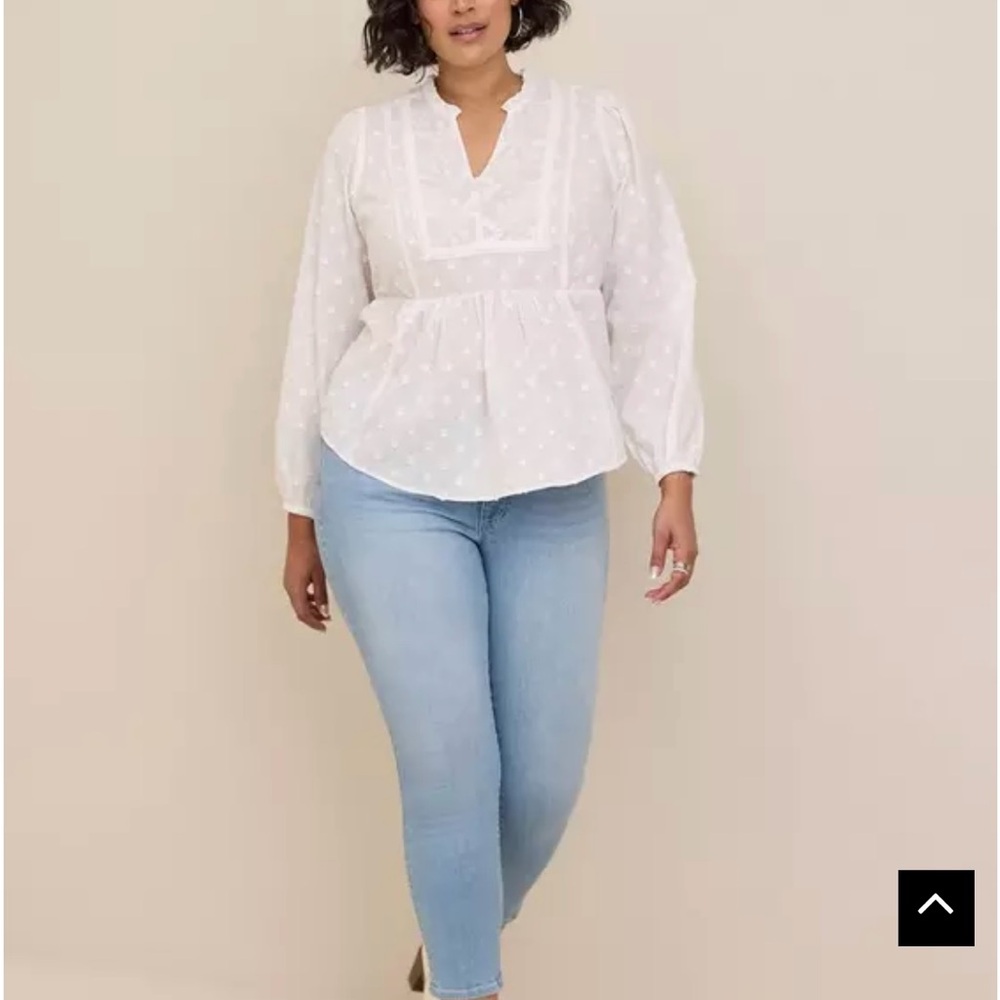Torrid White Long Sleeve Blouse